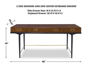 Glide - Desk - Gold / Woodtone