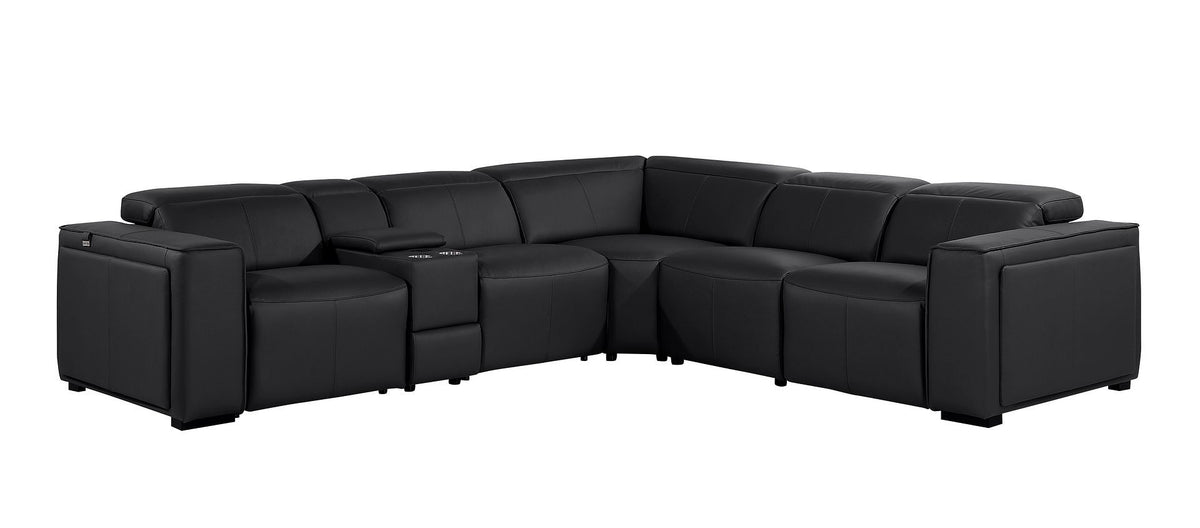 1224 - 6-Piece L-Shaped Sectional Sofa In With 3 Power Recliners & Power Headrests