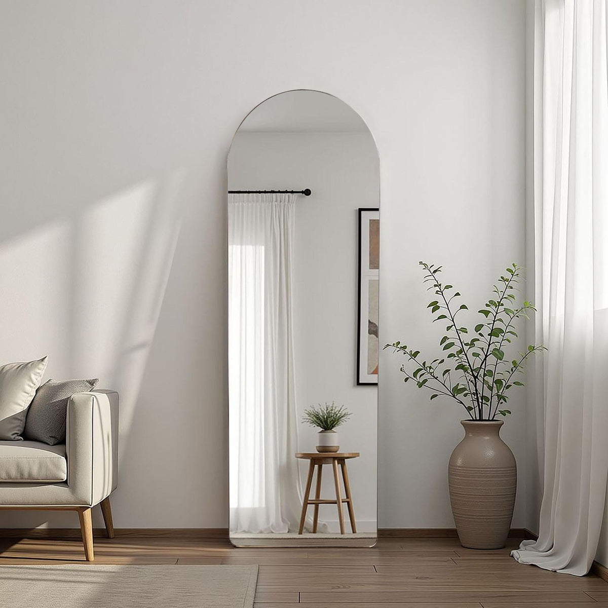 Stabler 20 x 60 Inch Metal Framed Floor Mirror Black