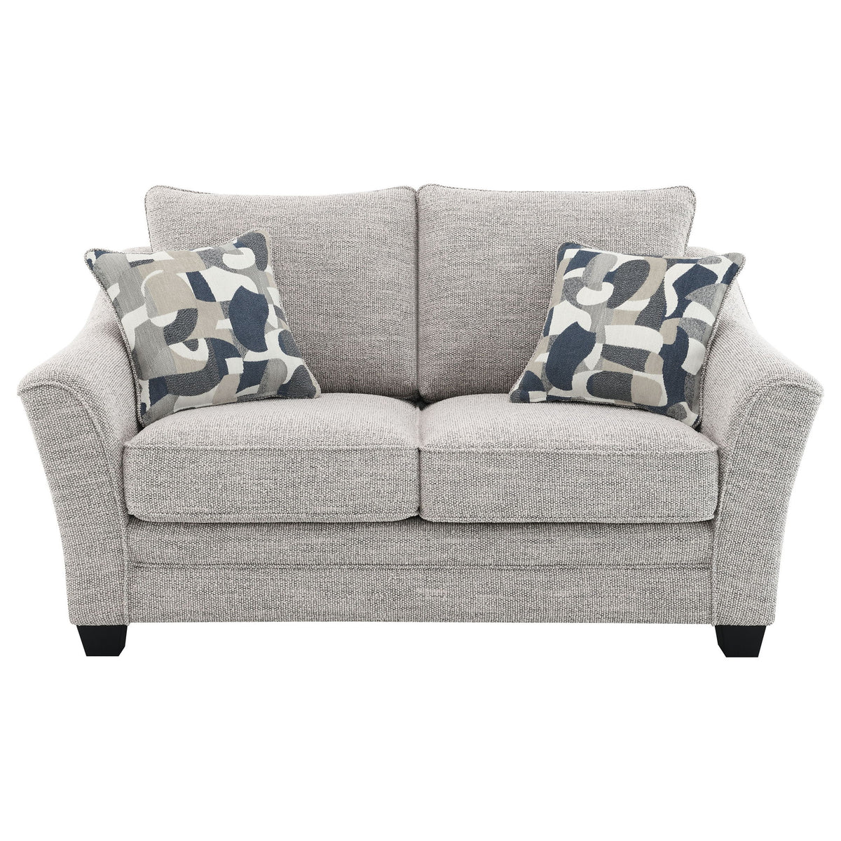Lido - Upholstered Loveseat With Tapering Block Legs - Light Gray