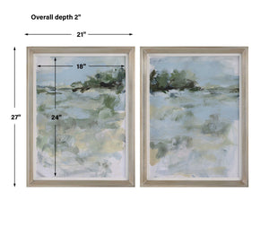 Far Away View - View Framed Prints - Light Blue