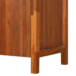 Modern Tall Storage Bookcase Cabinet With 2 Open Shelves & Double Doors