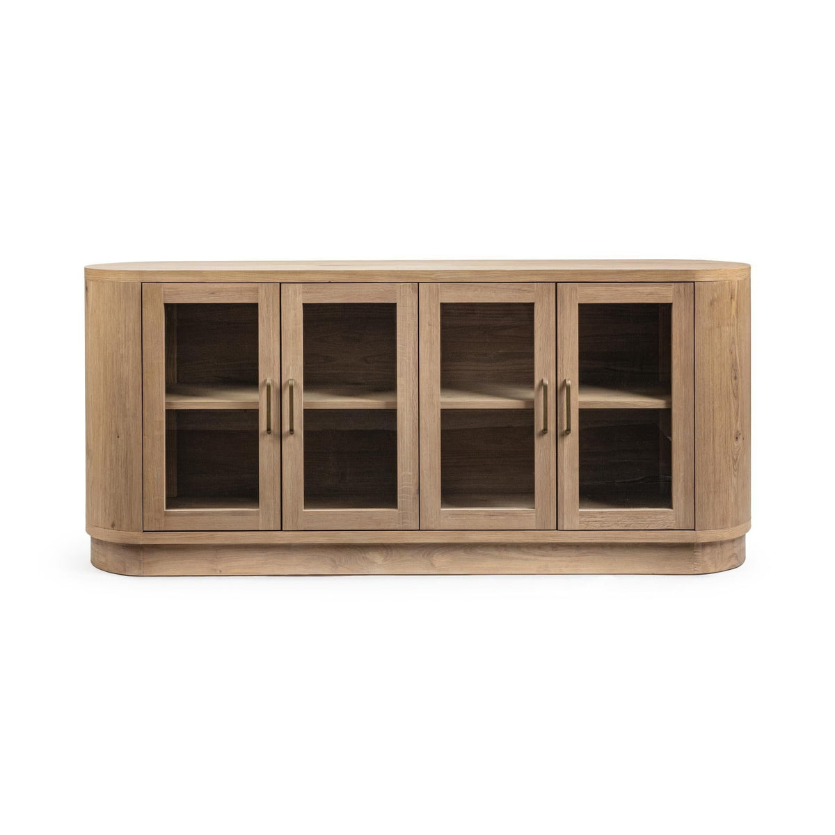 Classic Home Vander 4-door buffet with wooden finish and modern design, featuring ample storage and sleek hardware.