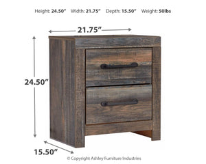 Drystan - Two Drawer Night Stand - Brown / Beige - R&R Furniture Gallery (Fountain Valley, CA)
