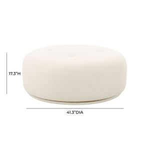 Fickle - Swivel Ottoman - Cream - R&R Furniture Gallery (Fountain Valley, CA)