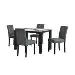 Sarang - Panda Dining Table With 4 Padded Dining Chairs - Black