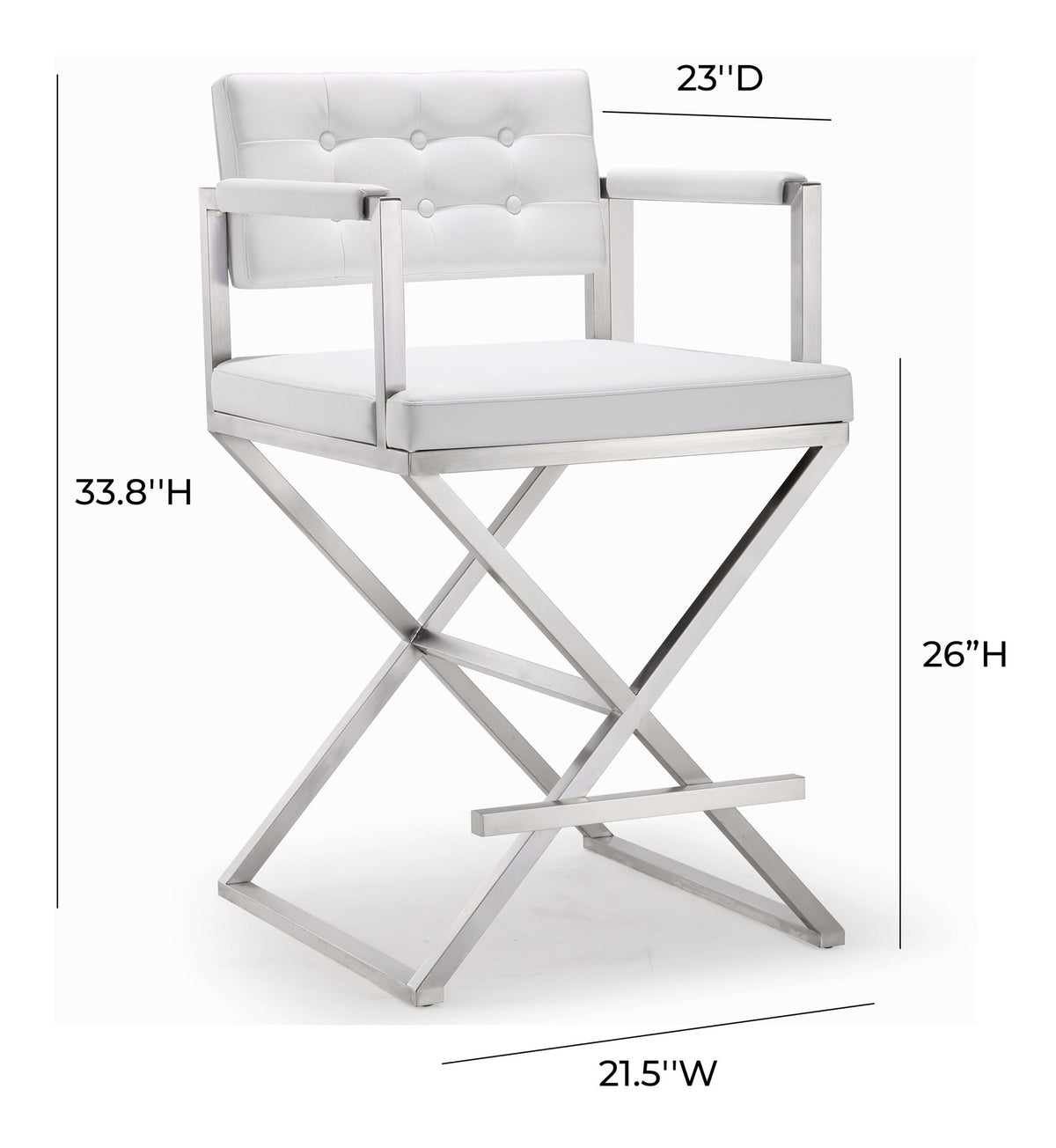 Director - Stainless Steel Counter Stool - R&R Furniture Gallery (Fountain Valley, CA)