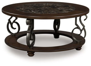 Frallyn - Round Cocktail Table - Dark Brown - R&R Furniture Gallery (Fountain Valley, CA)
