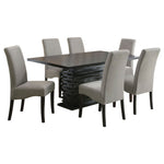 Wendell - 7 Piece Dining Set With Pedestal Table And Chairs - Gray