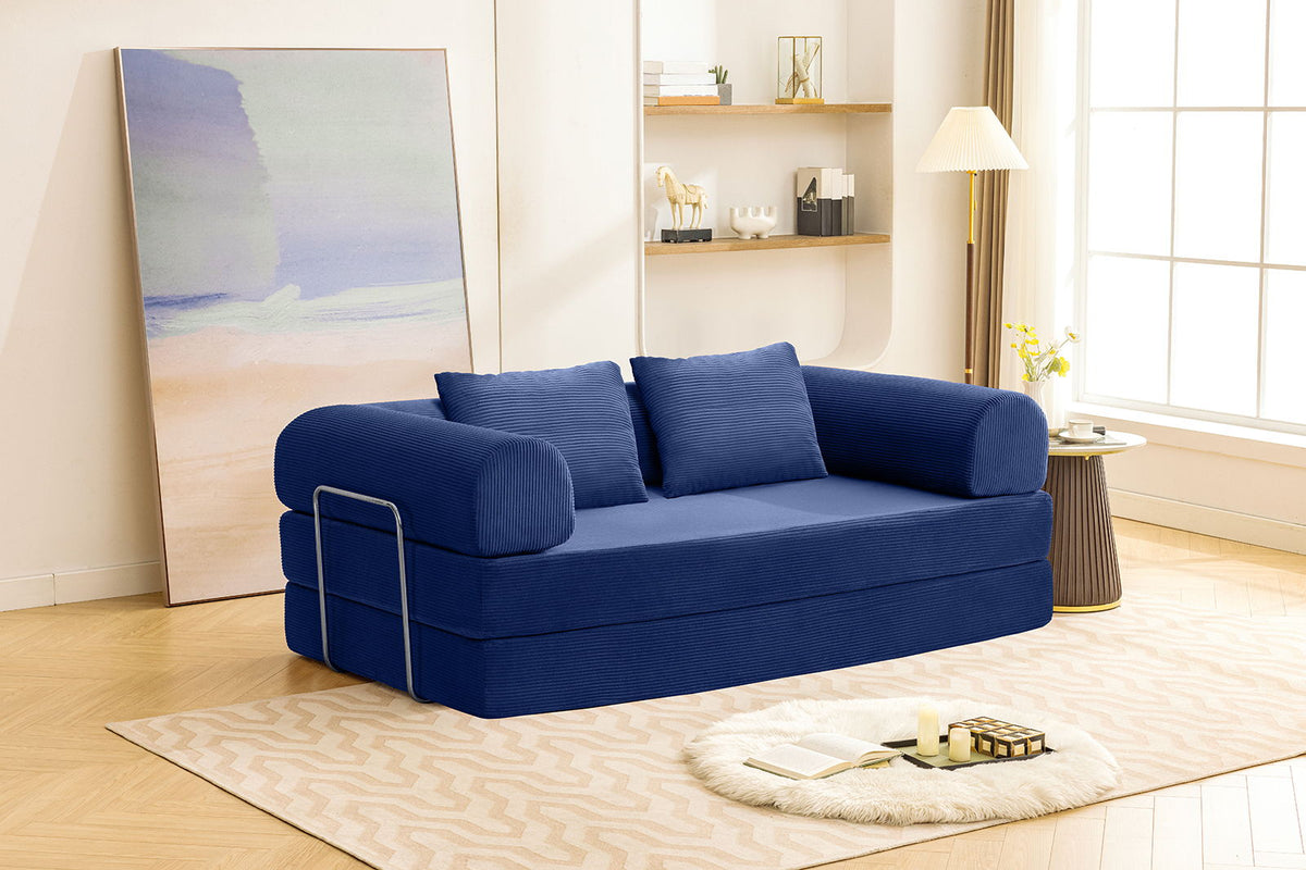 Perri - 79" Compressed Sofa, Blue