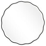 Uttermost Aneta round wall mirror with a sleek, modern frame, perfect for contemporary interior decor.