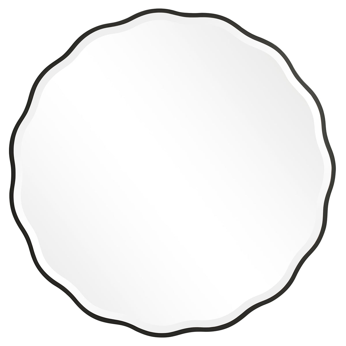 Uttermost Aneta round wall mirror with a sleek, modern frame, perfect for contemporary interior decor.