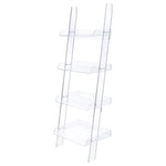 Cimarron - Ladder Bookcase With 4 Shelves - Clear