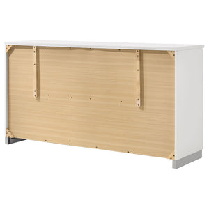 Dulcey - 6 Drawer Dresser With Accents, Bedroom Storage - Gloss White