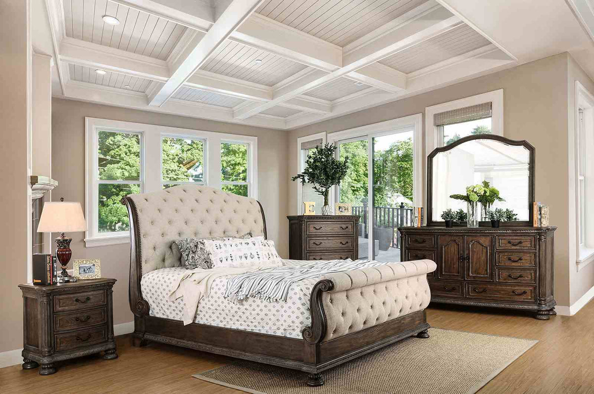 Lysandra - E.King Bed, Rustic Natural