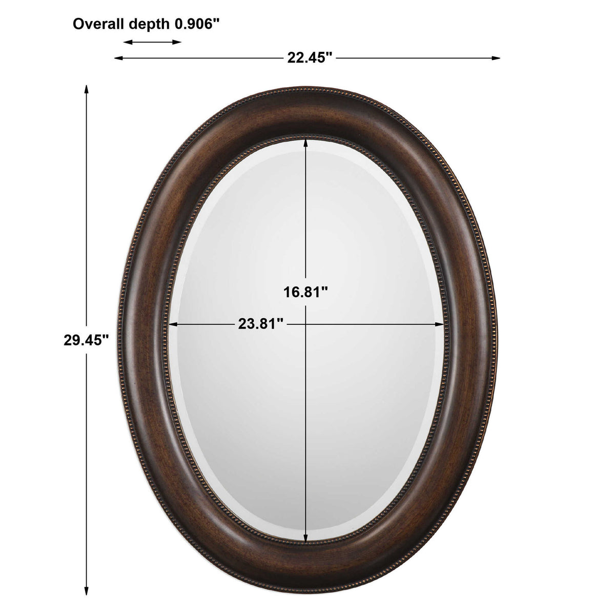 Mirror With Antique Gold Undertones - Dark Bronze