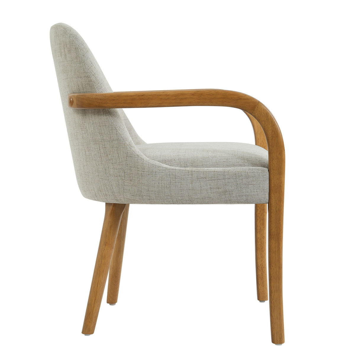 Dining Indoor Upholstered Armchairs (Set of 2) - Beige / Light Oak