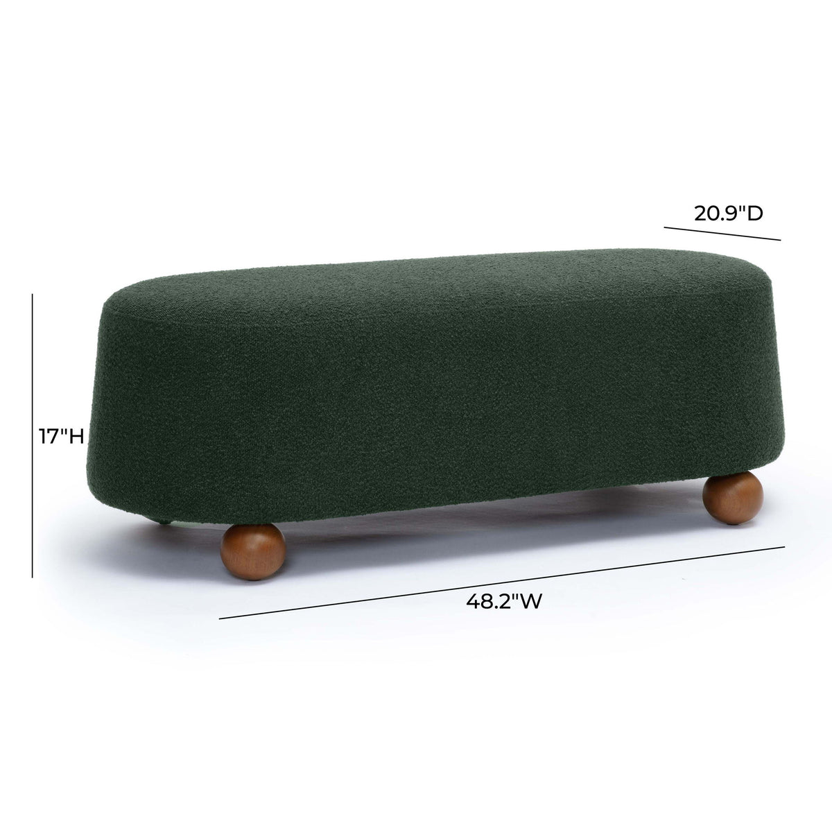 Jaine - Boucle Large Ottoman - Forest Green - R&R Furniture Gallery (Fountain Valley, CA)