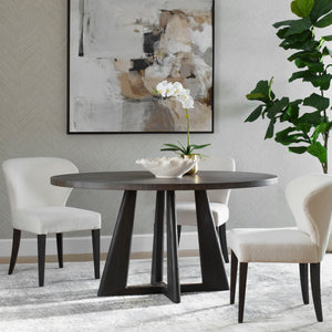 Pulsar - Round Walnut Dining Table - Gray