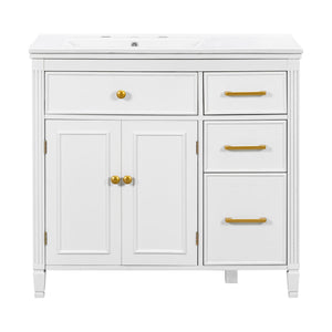 Bathroom Vanity With Sink Top, 3 Soft Closing Drawers