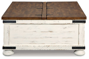 Wystfield - Cocktail Table with Storage - White / Brown - R&R Furniture Gallery (Fountain Valley, CA)
