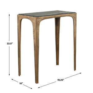 Accent Table - Warm Antique Brass / Black