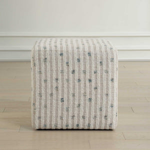 Joie - White Chenille Ottoman - White