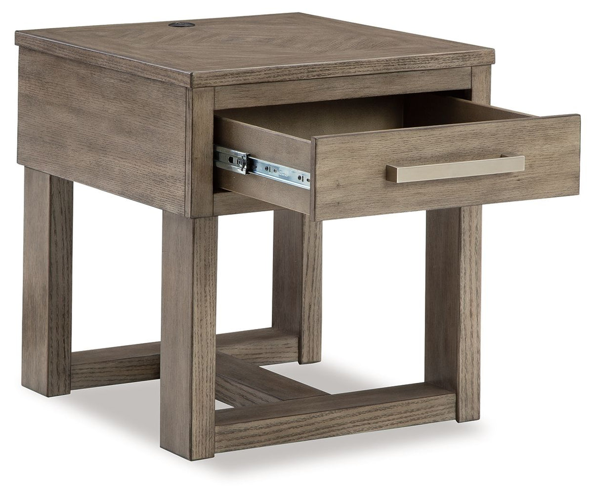 Loyaska - Rectangular End Table - Grayish Brown - R&R Furniture Gallery (Fountain Valley, CA)