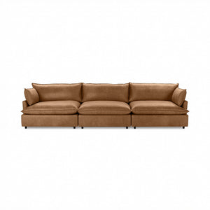 Classic Home Caplan modular sectional sofa in neutral fabric with clean lines and plush cushions for modern living spaces.