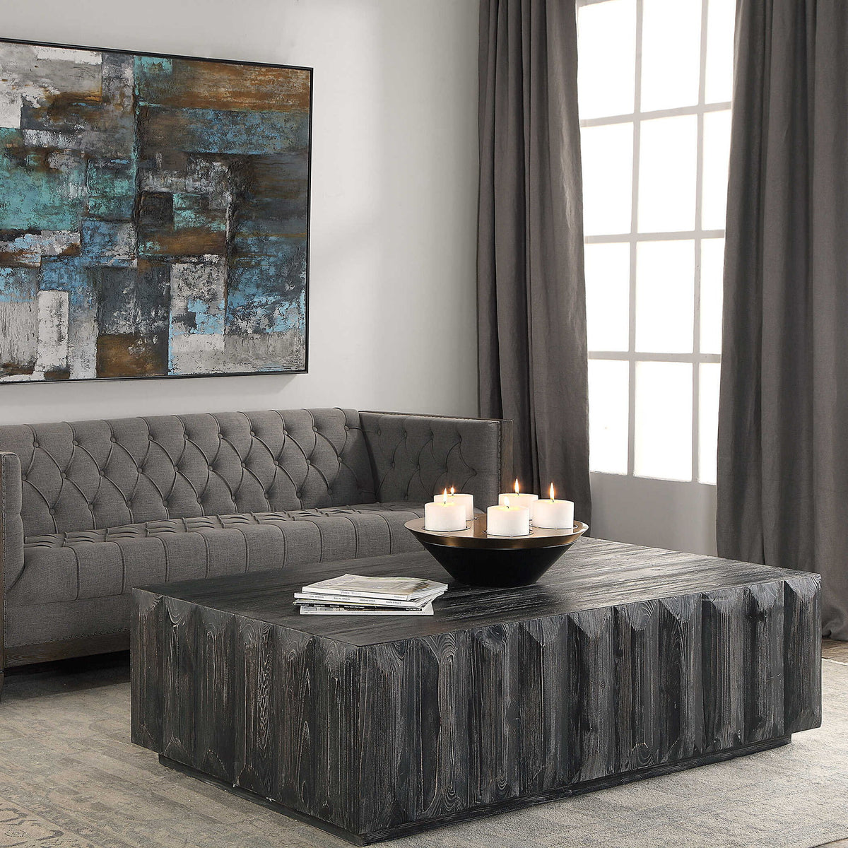 Barlas - Coffee Table - Black / Woodtone