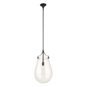 Dewdrop - 1 Light Glass Shade Pendant - Black
