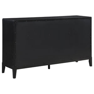 California King 5 Piece Bedroom Set With Fluted Detailing - Black