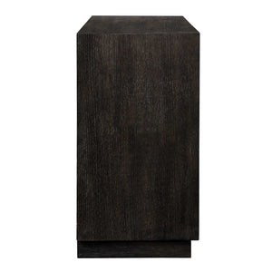 Faulkner - 3 Drawer Modern Chest - Black / Brass