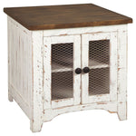 Wystfield - Rectangular End Table - 2 Doors - White / Brown - R&R Furniture Gallery (Fountain Valley, CA)