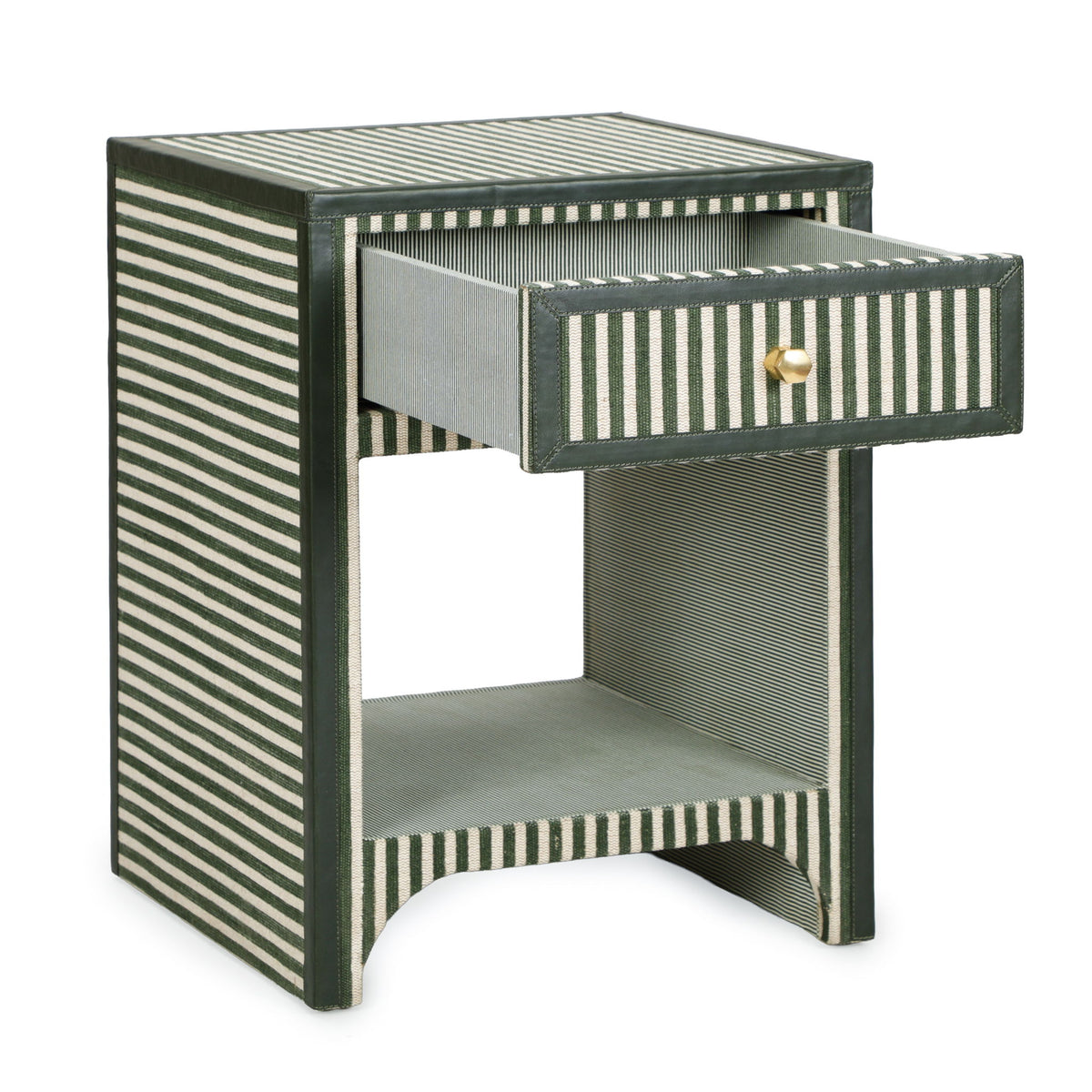 TOV Furniture Kora Cotton Jute Nightstand with a modern accent design, featuring a woven texture and sleek storage drawer.