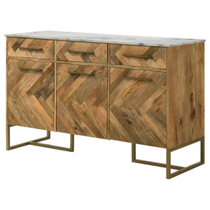 Paloma - 3 Door Herringbone Accent Cabinet - Natural