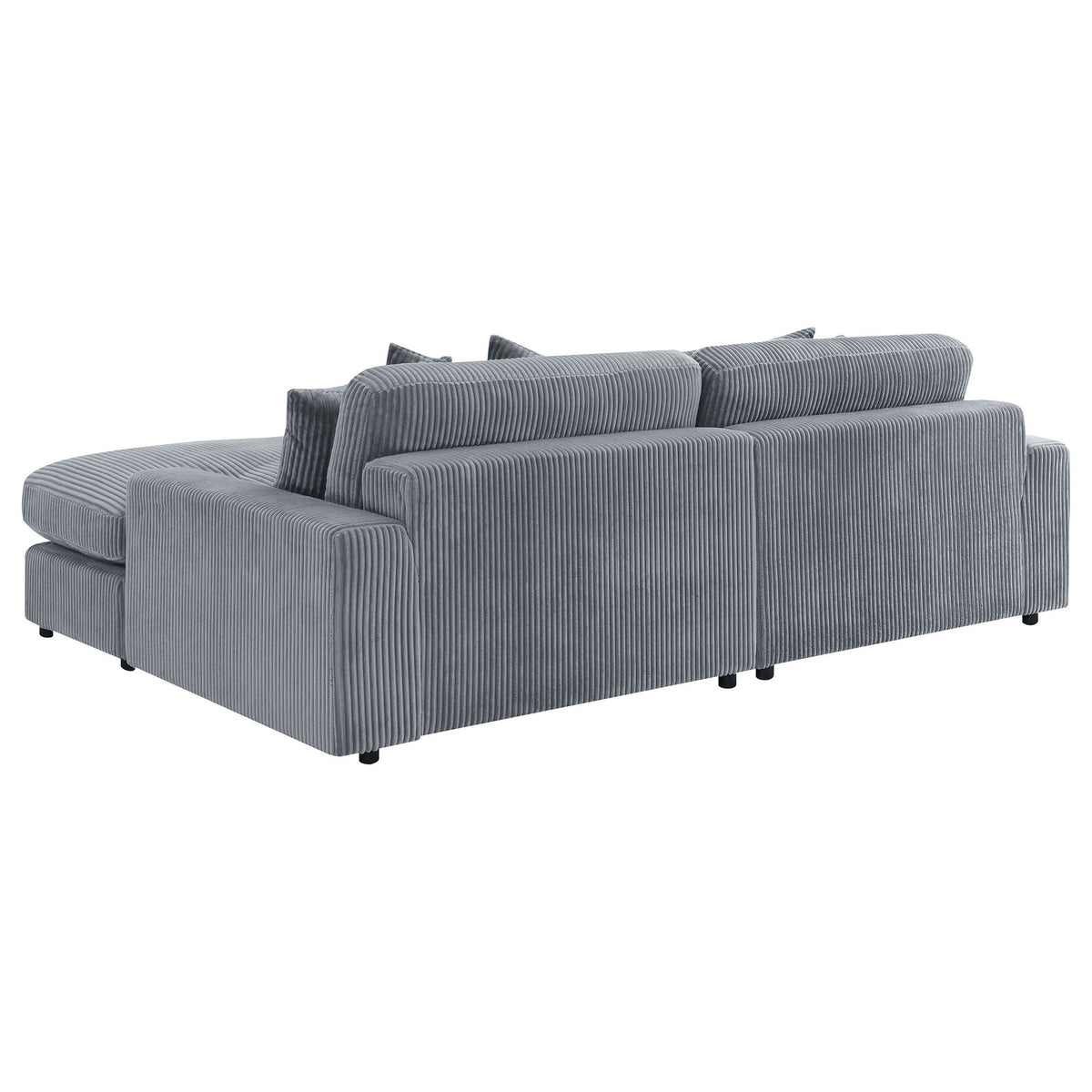 Marcus - Fog Track Arms Reversible Sectional With Pillows - Fog