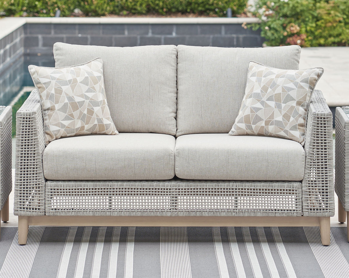 Seton Creek - Loveseat With Cushion - Gray - R&R Furniture Gallery (Fountain Valley, CA)