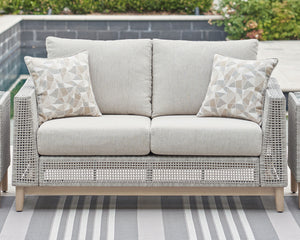 Seton Creek - Loveseat With Cushion - Gray - R&R Furniture Gallery (Fountain Valley, CA)