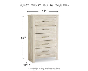 Bellaby - Five Drawer Chest - Whitewash - R&R Furniture Gallery (Fountain Valley, CA)