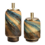 Celestial Tide - Glass Containers (Set of 2) - Bronze