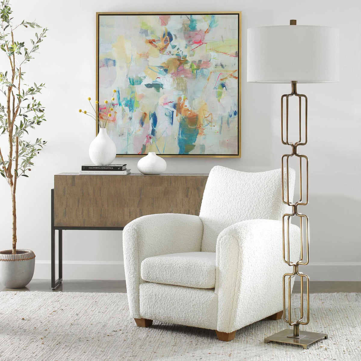 Link - Brushed Gold Floor Lamp