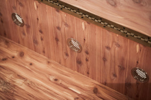Cortina - Leather Bedside Bench - Honey Walnut
