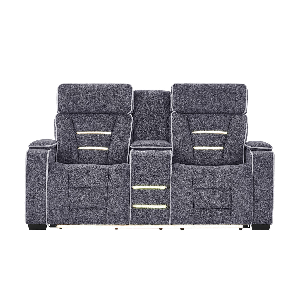 Austin - Console Reclining Loveseat With Storage Arms - Gray
