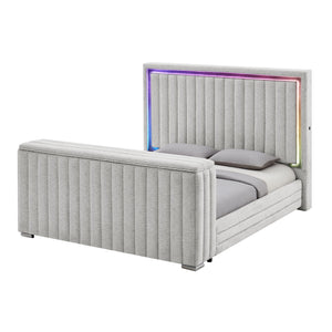 Elliot - Bed With Immersive Sound, LED Lighting, Fireplace Footboard, TV Lift