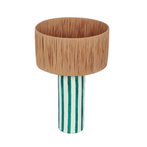 Ravello - Striped Papier Mache Table Lamp - Green - R&R Furniture Gallery (Fountain Valley, CA)
