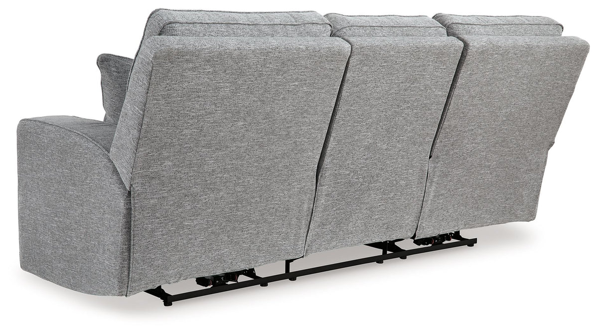 Biscoe - Power Reclining Sofa With Adj Headrest - Pewter - R&R Furniture Gallery (Fountain Valley, CA)