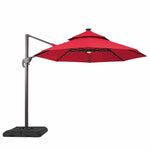 Nuti - 10' Round Umbrella, LED Light, Red + Base