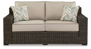 Coastline Bay - Loveseat W/Cushion - Brown - R&R Furniture Gallery (Fountain Valley, CA)