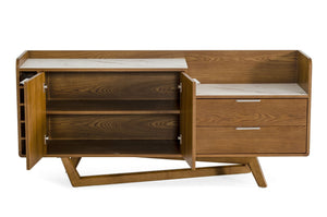 James - Contemporary Walnut & White Buffet — view 2
